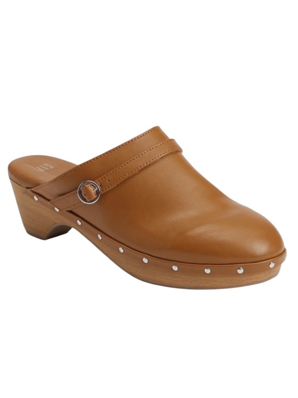 Gap Faux-Leather Clogs Cognac Brown Women Sz 10